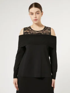 Maglia in viscosa con ricamo