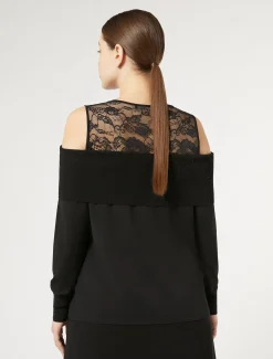 Maglia in viscosa con ricamo