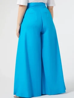 Pantaloni ampi in popeline