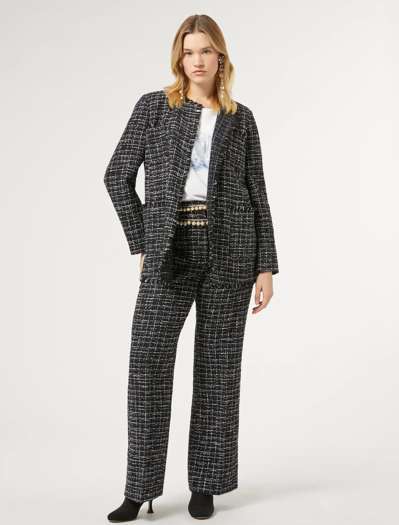 Pantaloni effetto bouclé