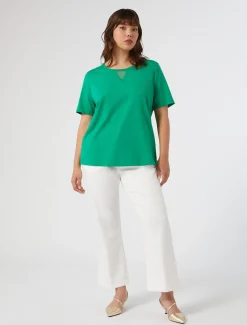 Pantaloni flare in bull di cotone