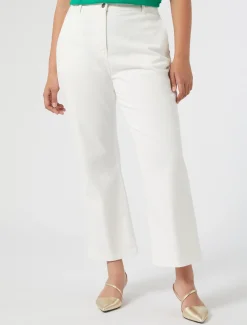 Pantaloni flare in bull di cotone