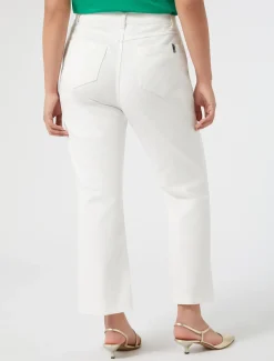 Pantaloni flare in bull di cotone