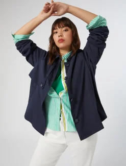 Pantaloni flare in bull di cotone