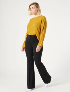 Pantaloni flare in cady