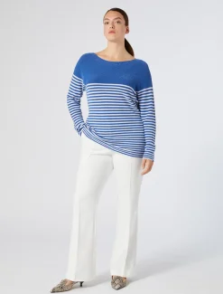 Pantaloni flare in cotone stretch
