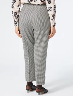 Pantaloni in batavia di lana stretch