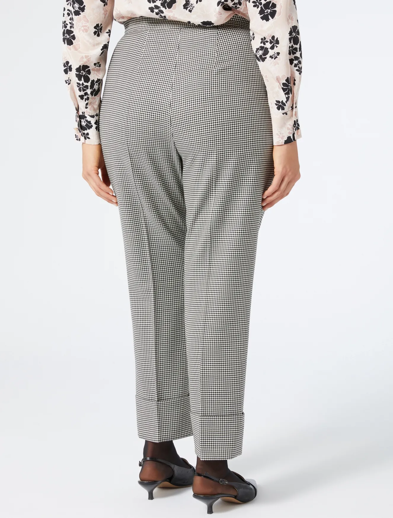 Pantaloni in batavia di lana stretch