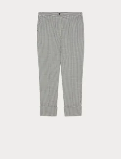 Pantaloni in batavia di lana stretch