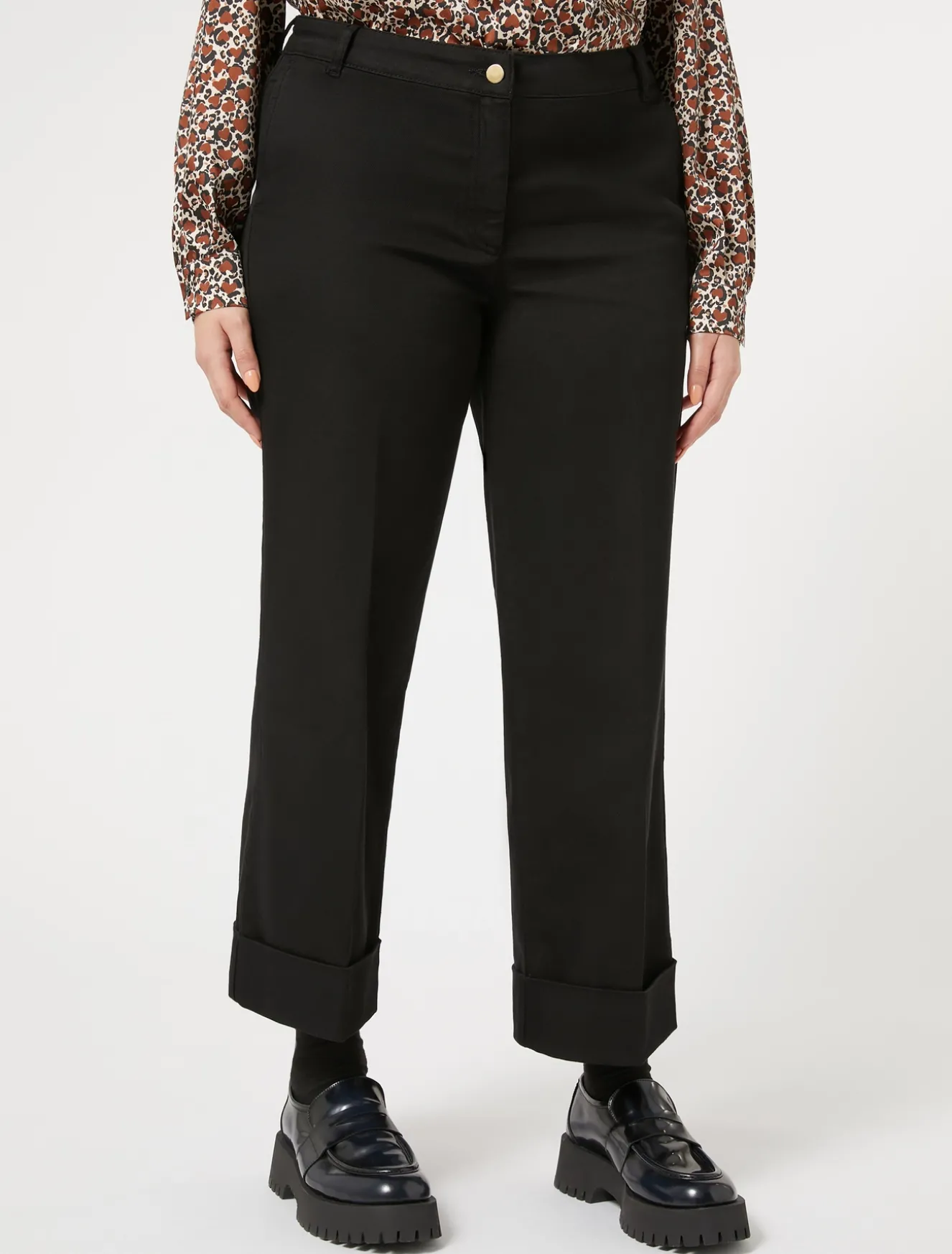Pantaloni in bull di cotone stretch