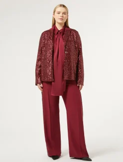 Pantaloni in crêpe envers satin