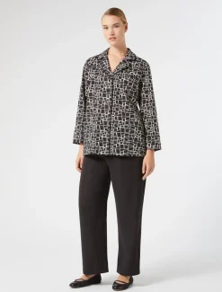 Pantaloni in crêpe envers satin