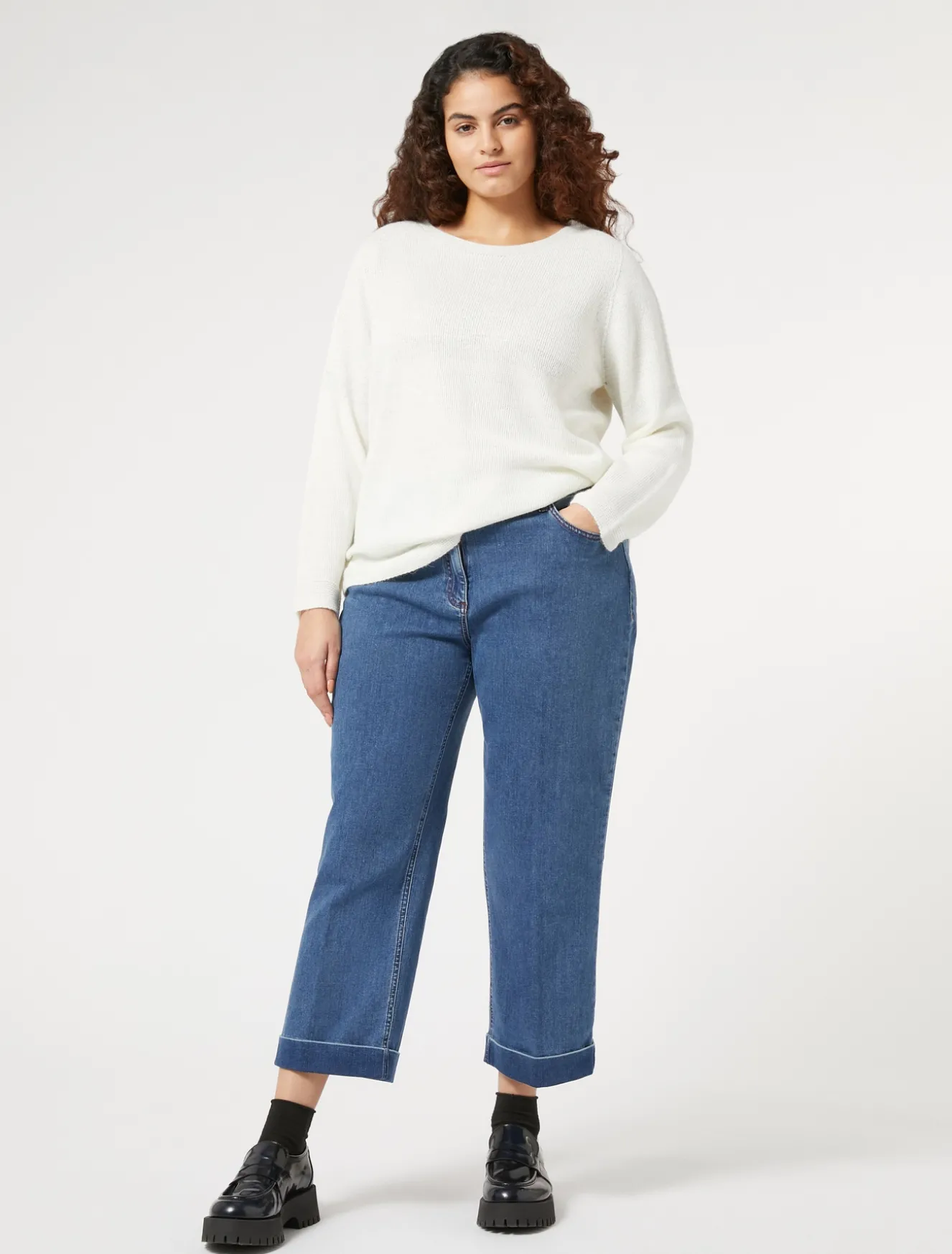 Pantaloni in denim di cotone stretch