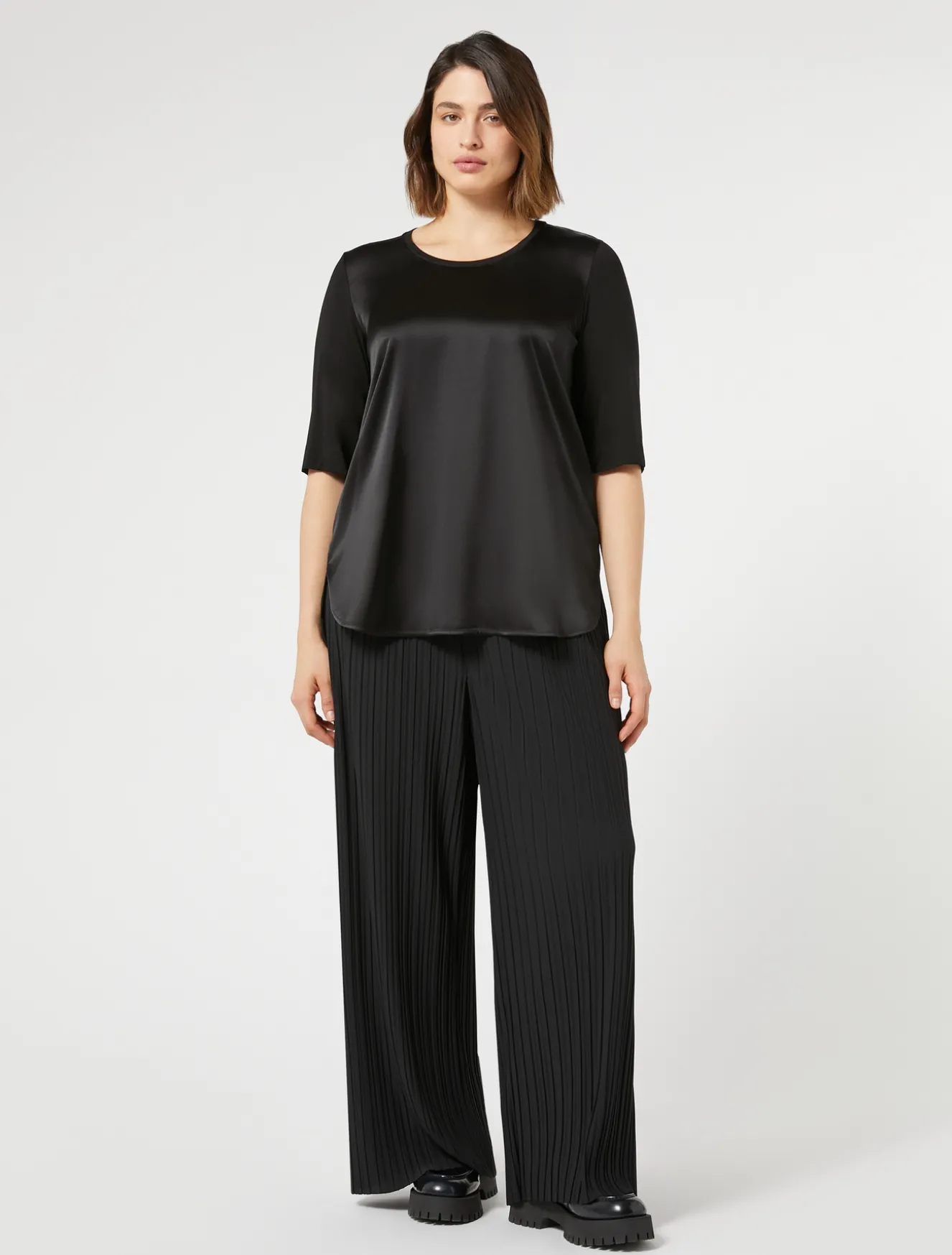 Pantaloni in jersey plissé