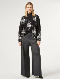 Pantaloni in lana e seta