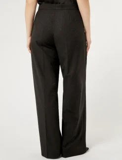 Pantaloni in levantina con strass