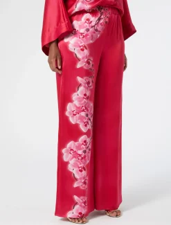 Pantaloni in raso di seta