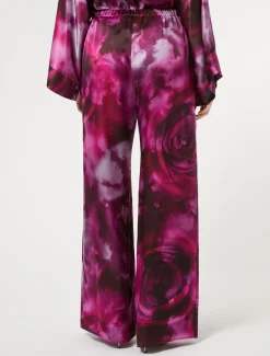 Pantaloni in raso di seta