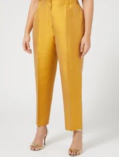 Pantaloni in shantung di pura seta
