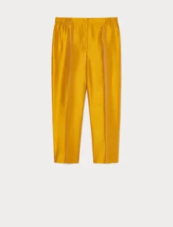 Pantaloni in shantung di pura seta