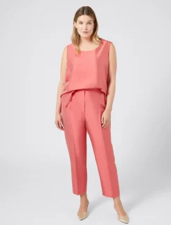 Pantaloni in shantung di pura seta