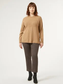 Pantaloni in tessuto tinto filo e viscosa