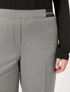 Pantaloni in tessuto tinto filo e lurex