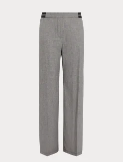 Pantaloni in tessuto tinto filo e lurex