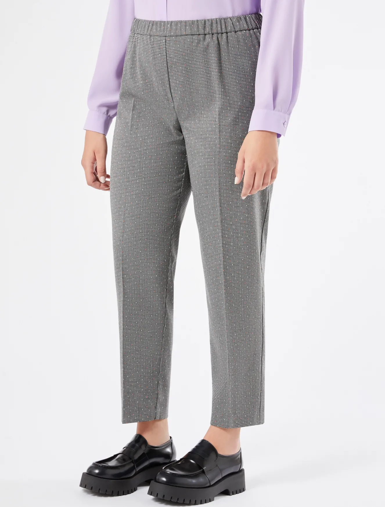 Pantaloni in tessuto tinto filo