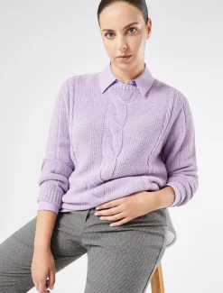 Pantaloni in tessuto tinto filo