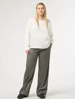 Pantaloni in tessuto tinto filo e viscosa