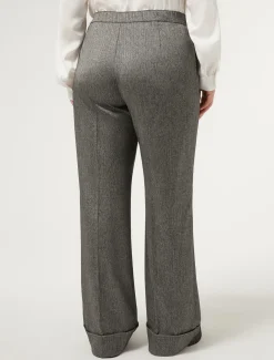 Pantaloni in tessuto tinto filo e viscosa