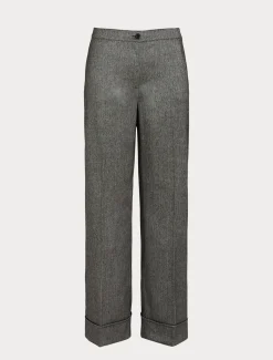 Pantaloni in tessuto tinto filo e viscosa