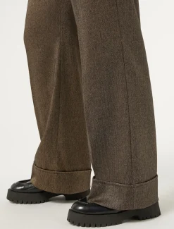 Pantaloni in tessuto tinto filo e viscosa