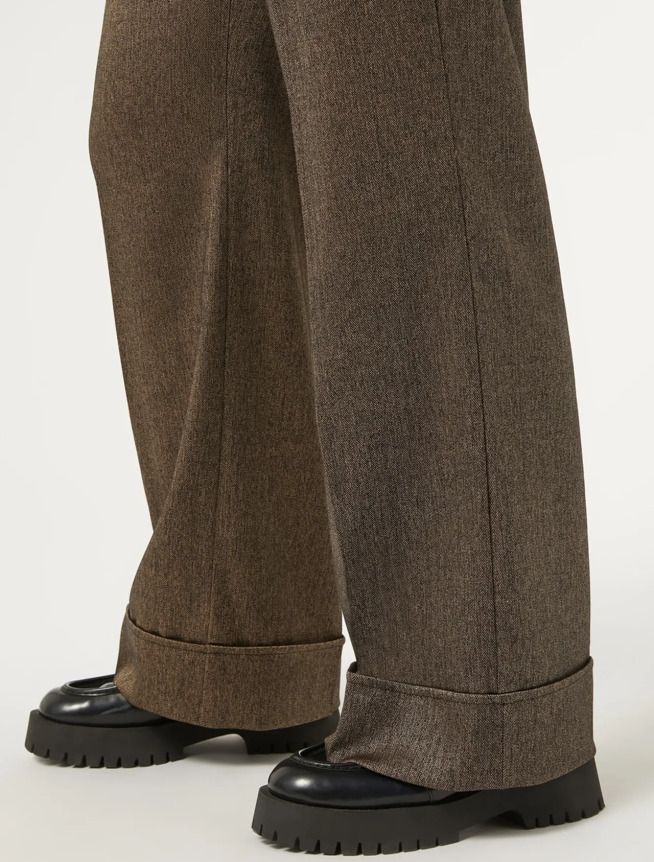 Pantaloni in tessuto tinto filo e viscosa