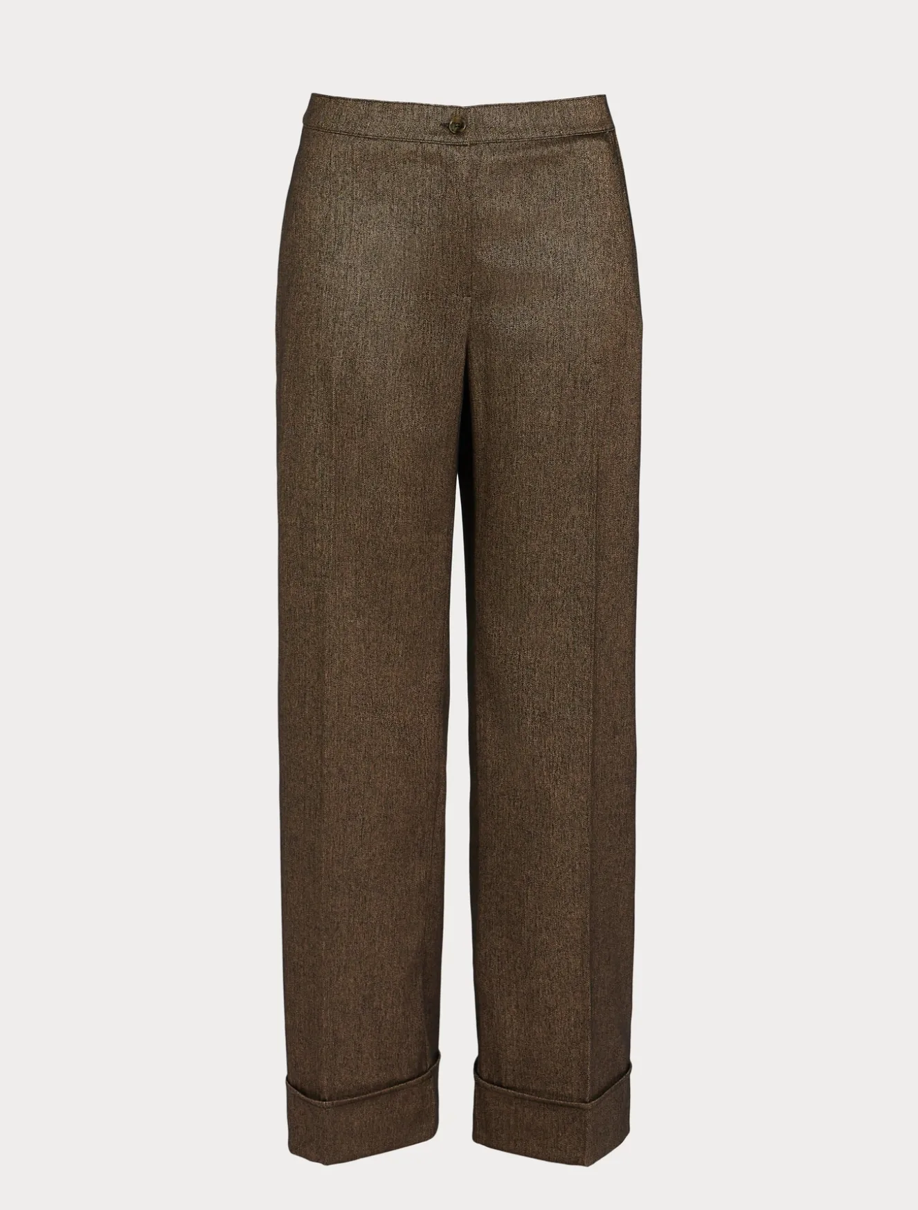 Pantaloni in tessuto tinto filo e viscosa