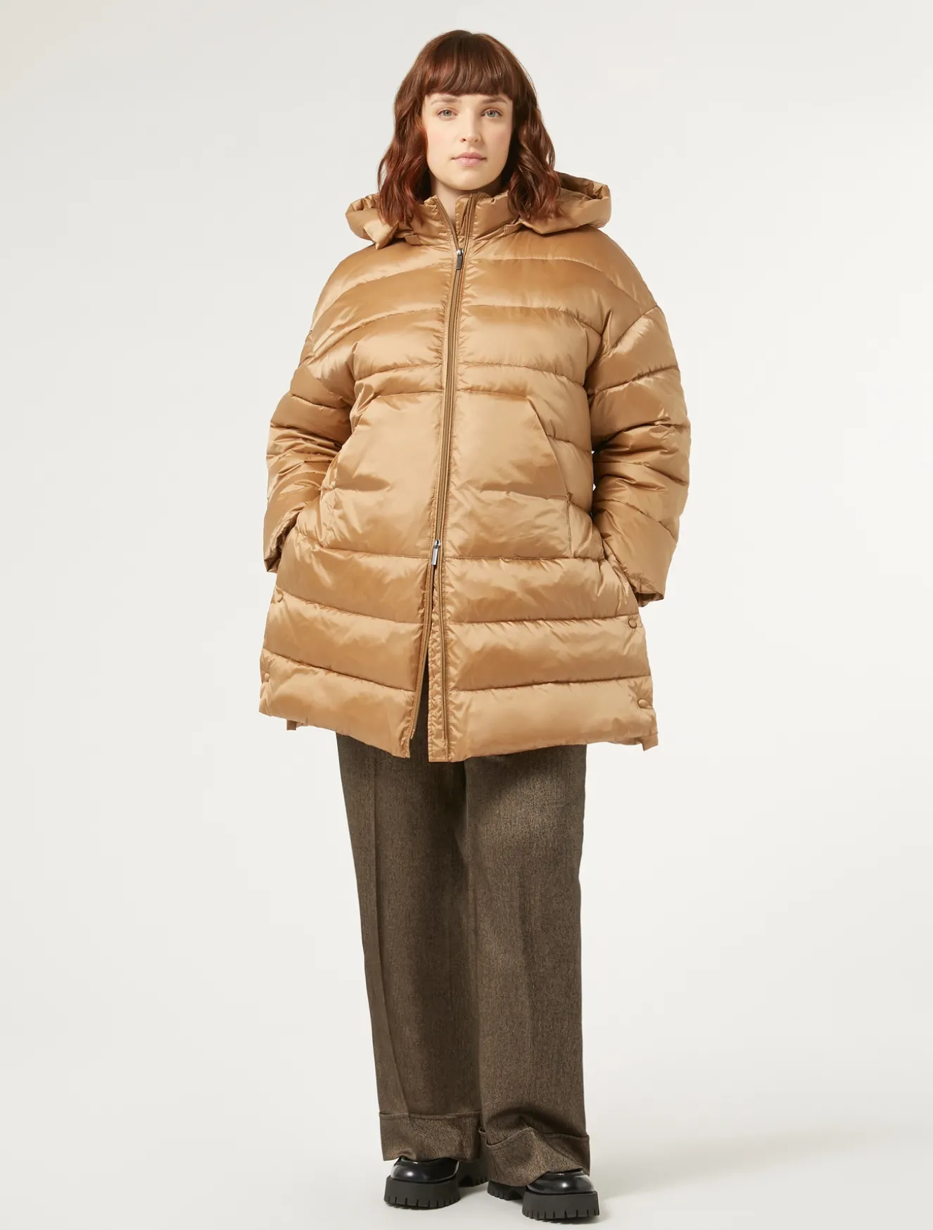 Pantaloni in tessuto tinto filo e viscosa