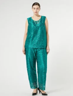 Pantaloni in tulle ricamato