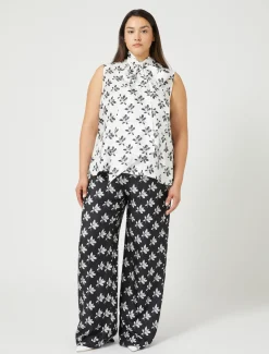 Pantaloni in twill di seta