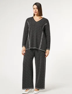 Pantaloni in viscosa jacquard