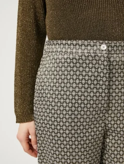 Pantaloni jacquard lurex