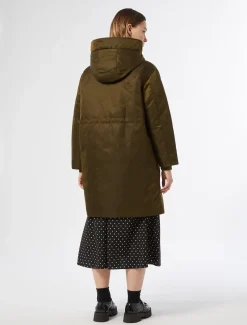 Parka lungo imbottito in twill