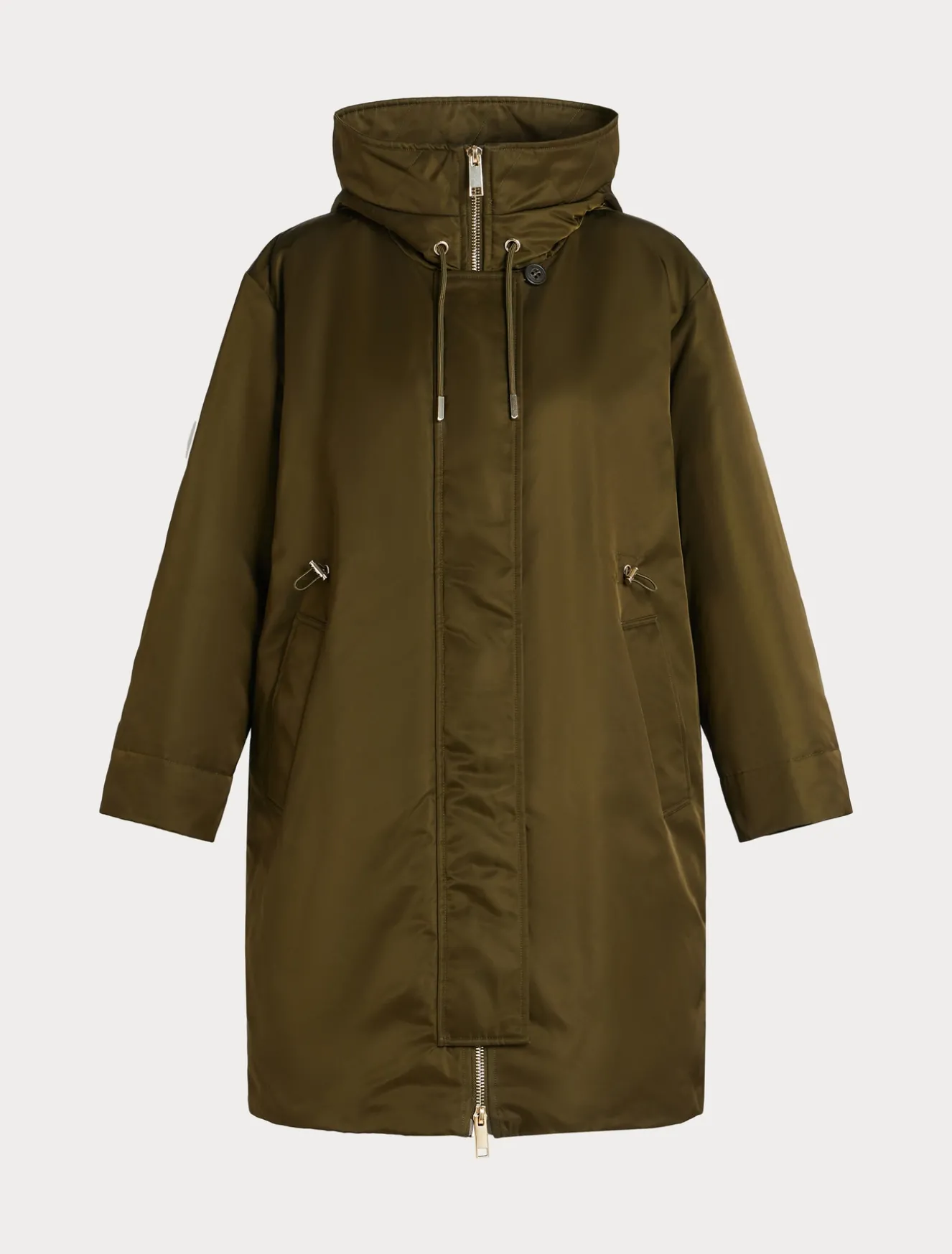 Parka lungo imbottito in twill