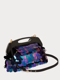 Pochette in raso con paillettes