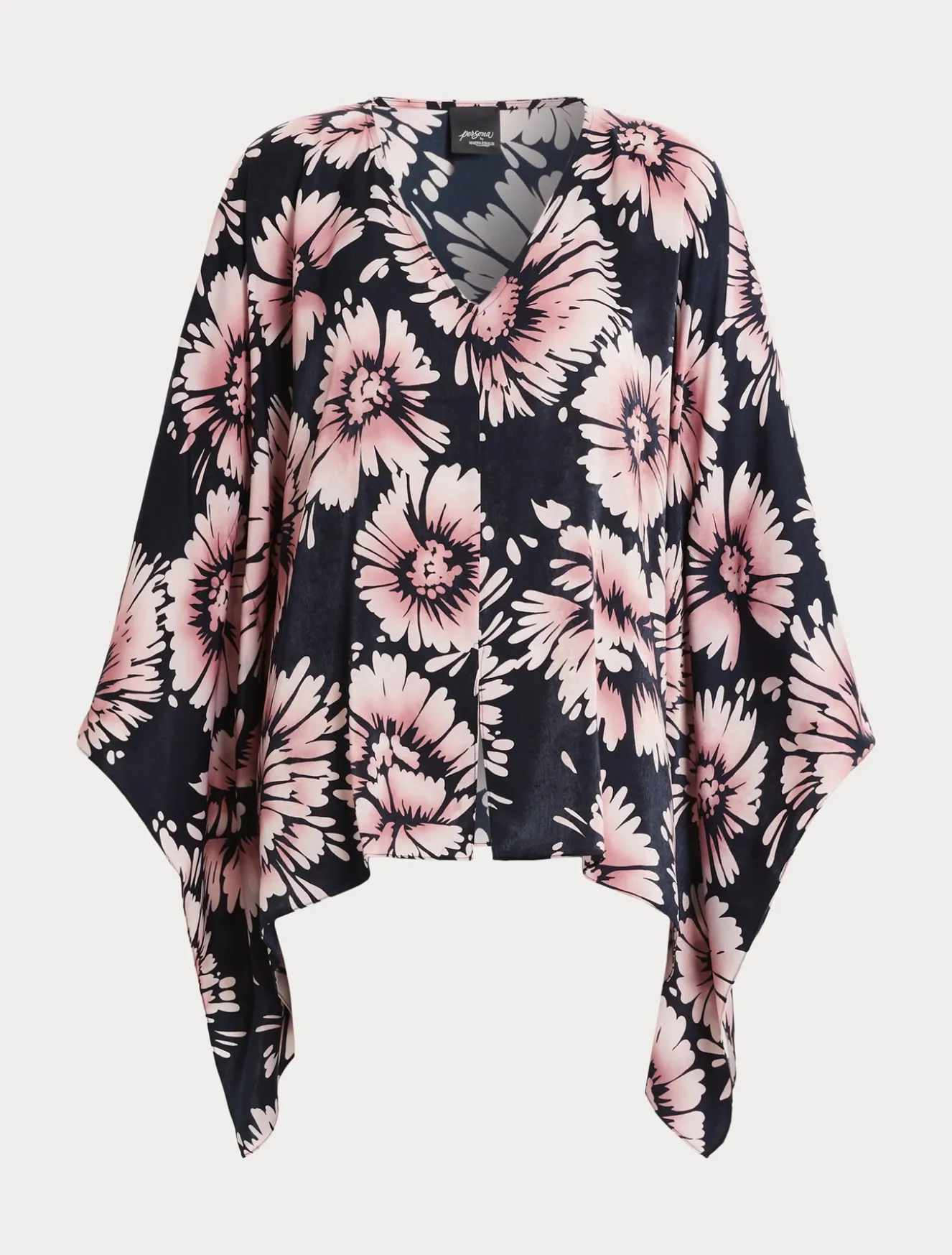 Poncho in raso stampato