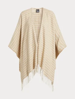 Poncho in tessuto tinto filo