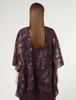 Poncho in tulle ricamato