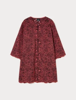 Spolverino in taffetà ricamato