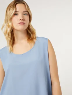 Top in acetato e seta