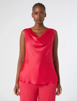 Top in crêpe envers satin